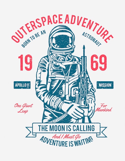 Vecteur affiche adventure outerspace