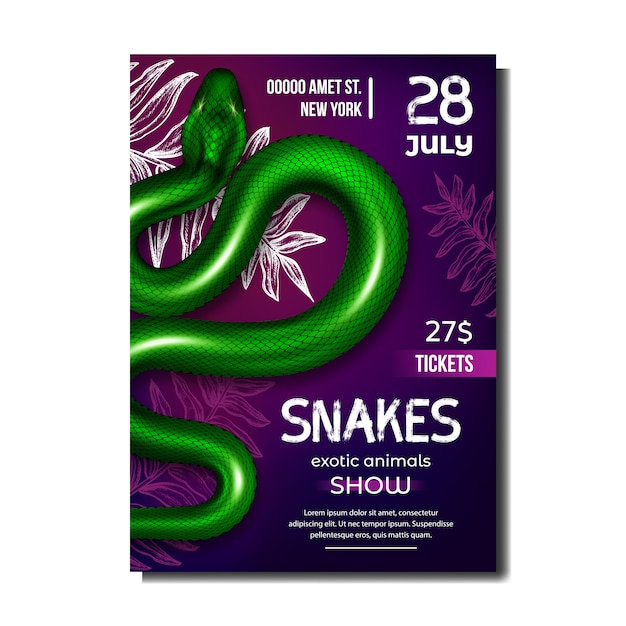 Affiche D'animaux Exotiques De Serpents