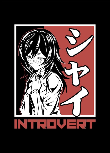 Affiche d'art de style anime fille introvertie