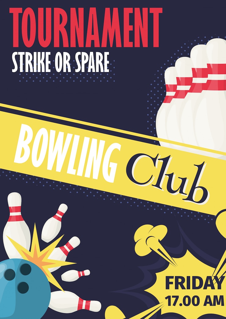 Affiche et ballon de tournoi de quilles