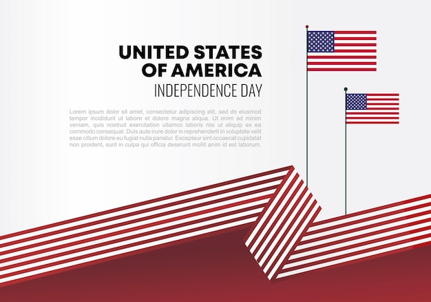 Affiche de bannière de fond de la fête de l'indépendance des États-Unis pour la célébration nationale le 4 juillet