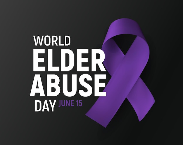 Affiche De Bannière De La Journée Mondiale De La Maltraitance Des Personnes âgées Pour La Sensibilisation Au Problème Social Des Personnes âgées Ruban Violet Humain