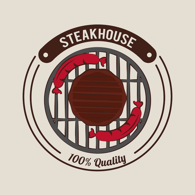 Vecteur affiche de barbecue steakhouse