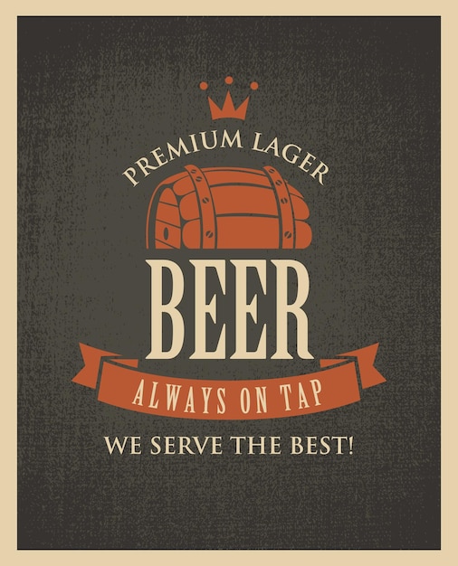 affiche avec baril de bière