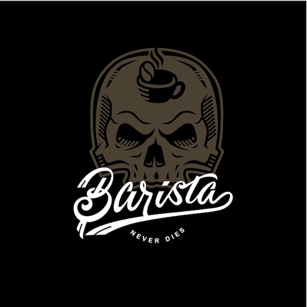 Vecteur l'affiche de barista never dies