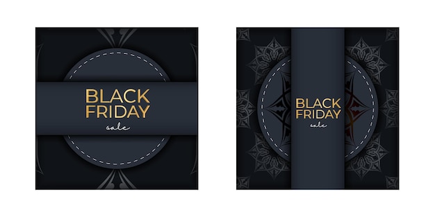 Affiche Black Friday Bleu Foncé Avec Motif Luxueux