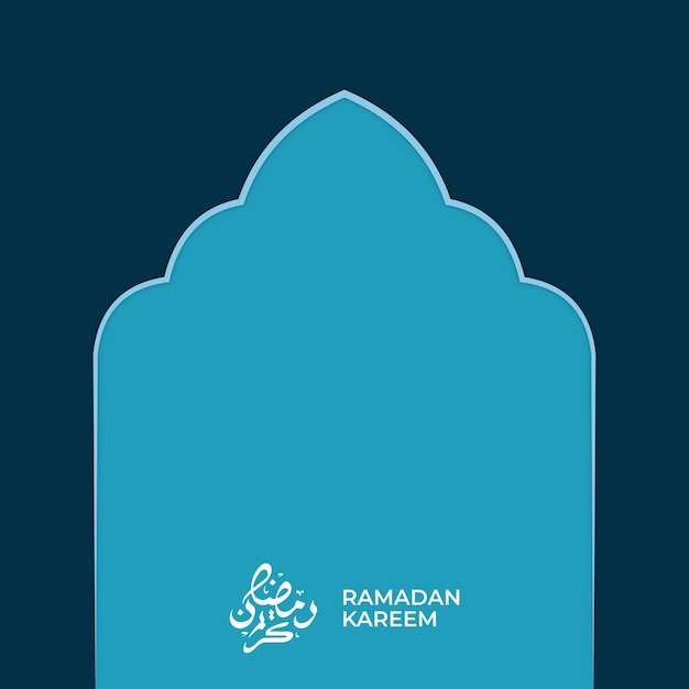 Une affiche bleue pour le ramadan kareem avec un fond bleu.