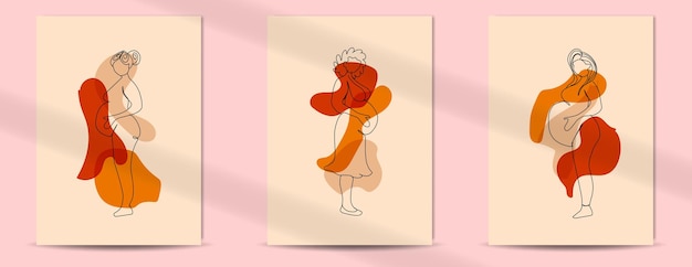Affiche Boho De Style Art Ligne Enceinte Pour Femmes Pour La Fête Des Mères Et La Fête Des Femmes