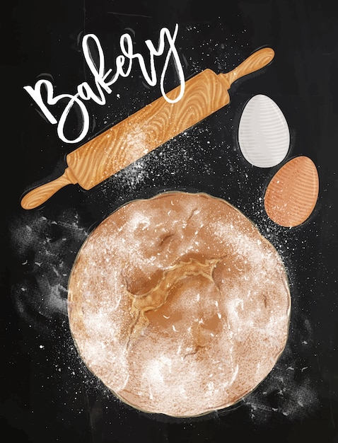 Affiche boulangerie avec oeuf illustré