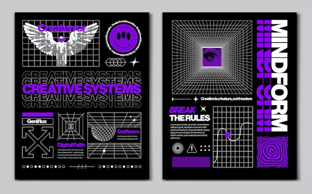 Affiche brutaliste avec une typographie audacieuse et une mise en page brute