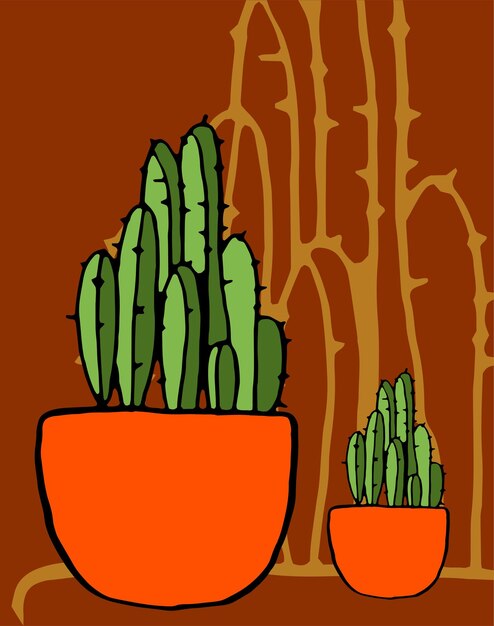 Vecteur affiche cactus et succulentes