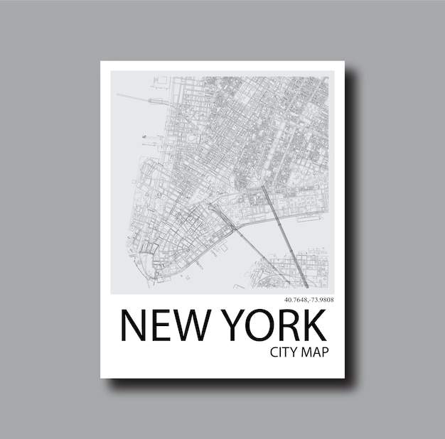 Vecteur affiche carte new york