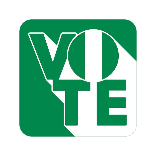 Vecteur affiche de carte postale de vote bannière avec drapeau du nigeria illustration vectorielle