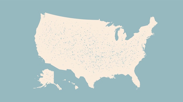 Affiche carte États-Unis d'Amérique
