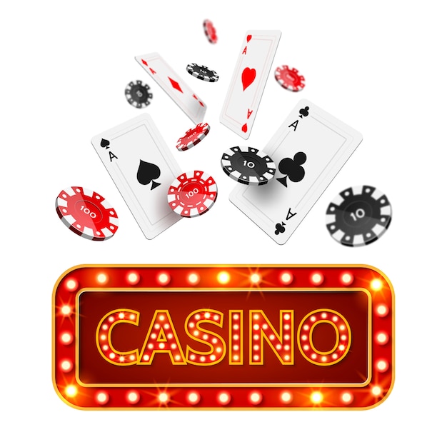 Affiche de casino de poker réaliste de vecteur