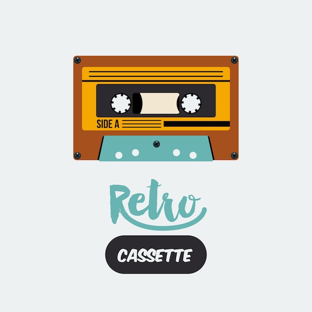 affiche de cassette rétro isolé conception d&#39;icône