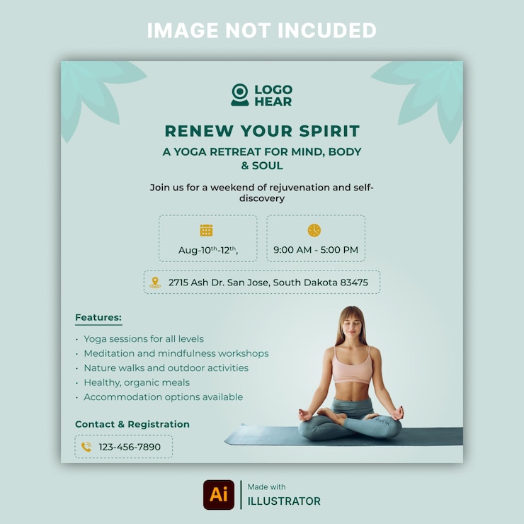 Vecteur affiche de classe de yoga flyer de yoga du matin