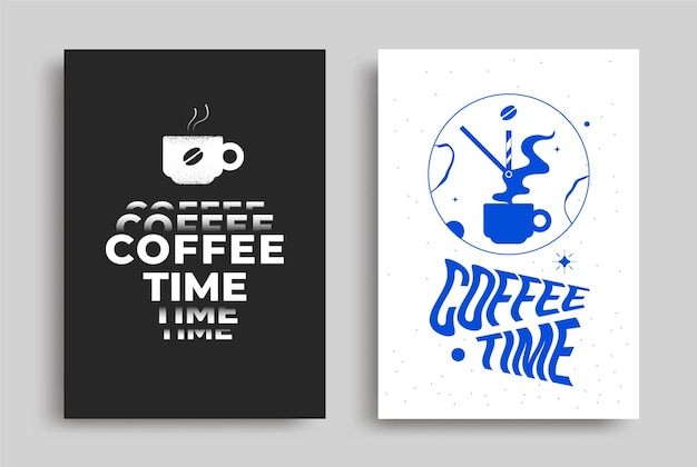 Affiche Coffee Time avec tasse et horloge