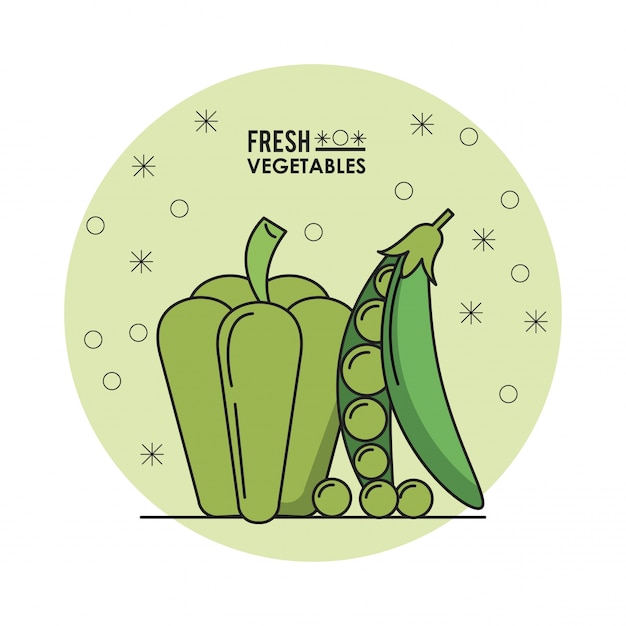 Affiche colorée de légumes frais