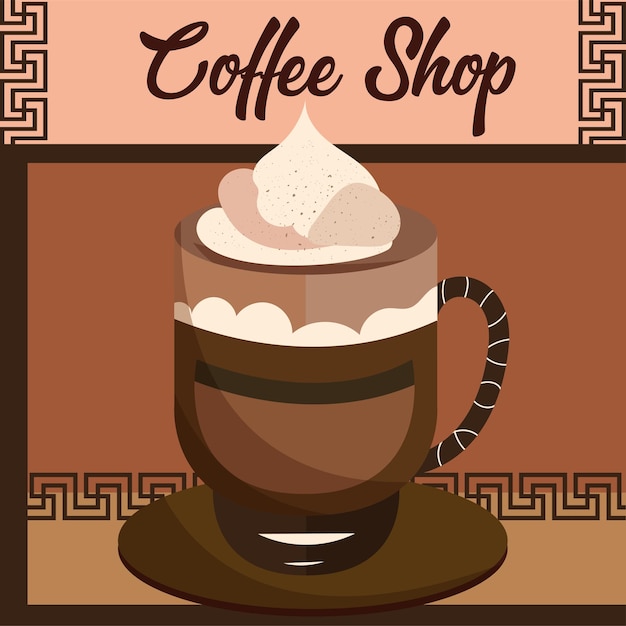 Affiche De Concept De Magasin De Qualité De Café Coloré