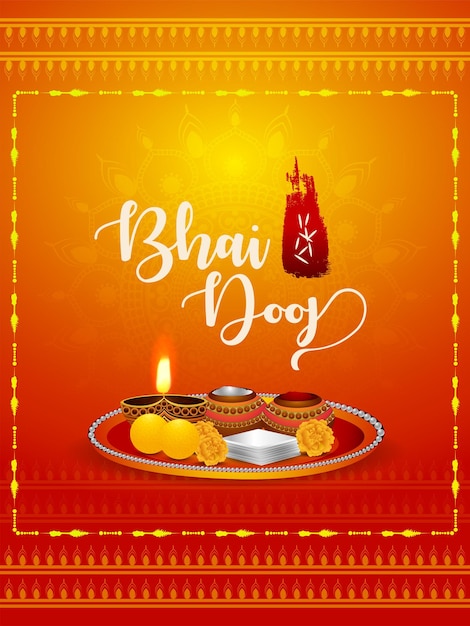 Affiche de conception du festival indien happy bhai dooj