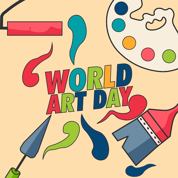 affiche de conception de la journée mondiale de l'art