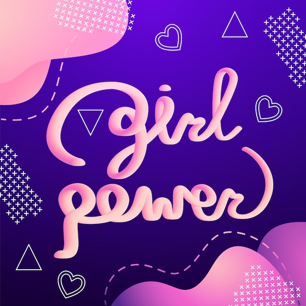 Affiche Créative Avec Lettrage Girl Power En Citations Lgbt De Couleur Rose Et Slogan De Motivation Pour Femme