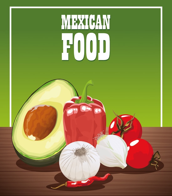 Affiche De Cuisine Mexicaine Avec Des Légumes