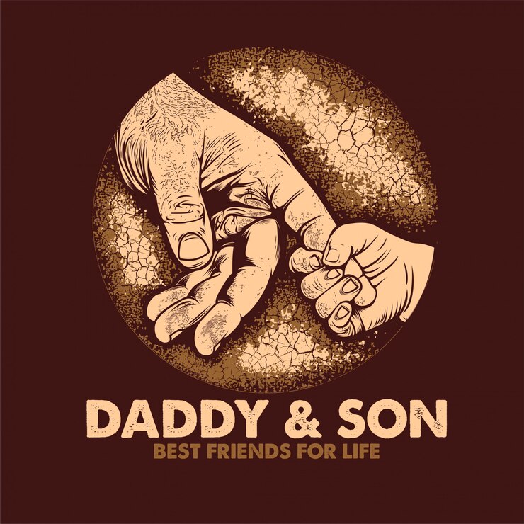Vecteur affiche daddy & son best friends for life