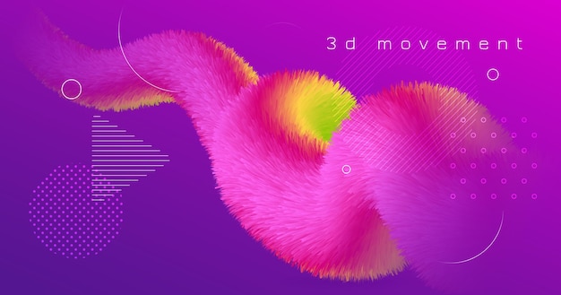 affiche de dégradé abstrait de formes liquides 3d