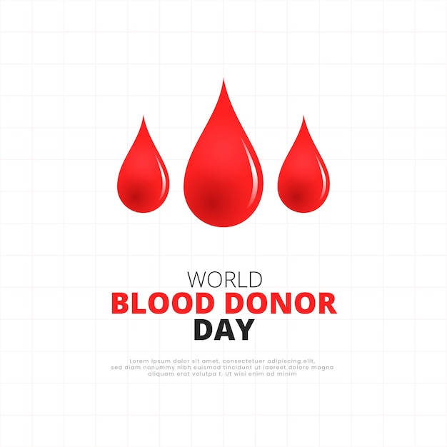 Affiche ou dépliants de la journée mondiale du don de sang conception médicale caritative avec de nouveaux globules rouges 3d Place pour le texte Le don de sang sauve la vie
