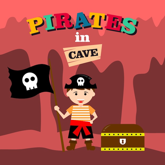 Affiche De Dessin Animé Enfant Pirate