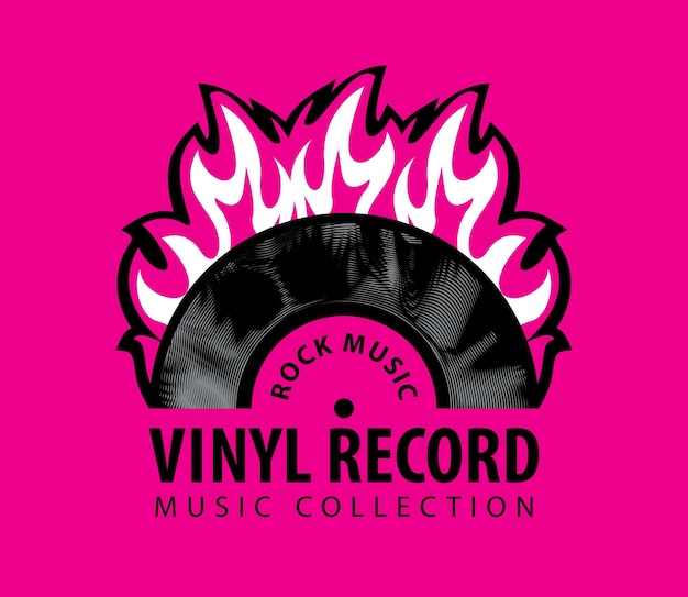 Vecteur affiche de disque vinyle