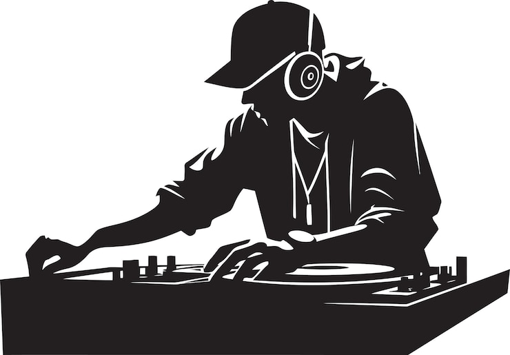 Vecteur une affiche d'un dj avec le mot m dessus