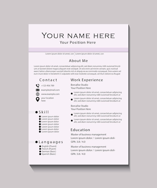 une affiche avec un document qui dit votre nom ici