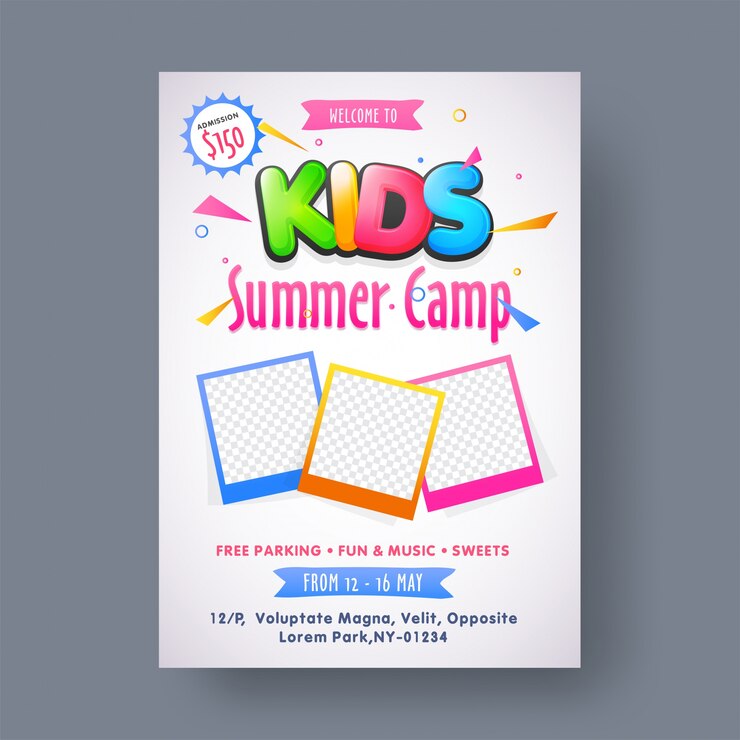 Vecteur affiche du camp d&#39;été