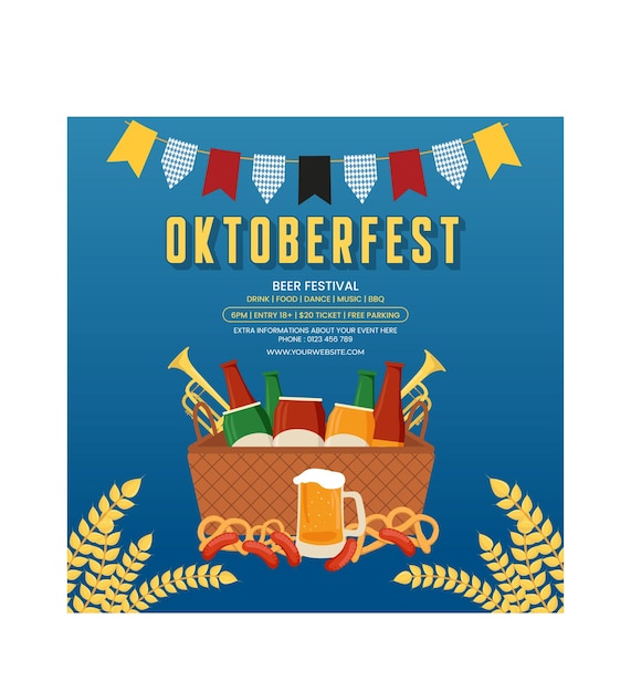 Affiche Du Festival De La Bière Oktoberfest Ou Modèle De Flyer Illustration Vectorielle