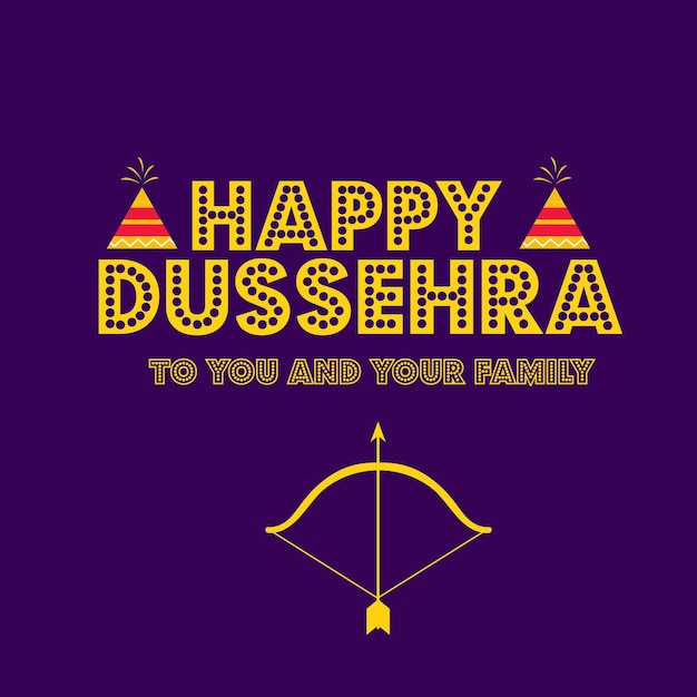 Affiche Du Festival Happy Dussehra Avec Flèche D'arc