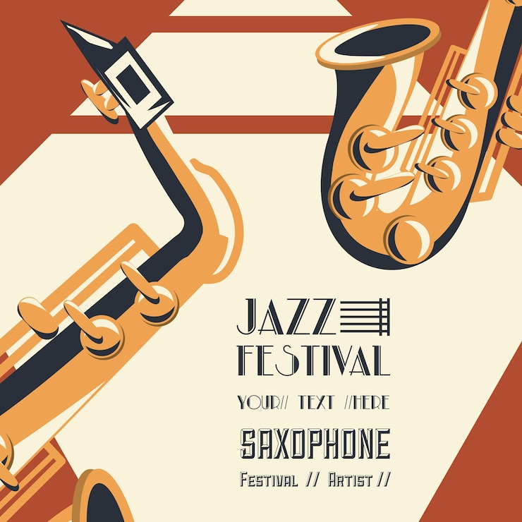 Vecteur affiche du festival de jazz