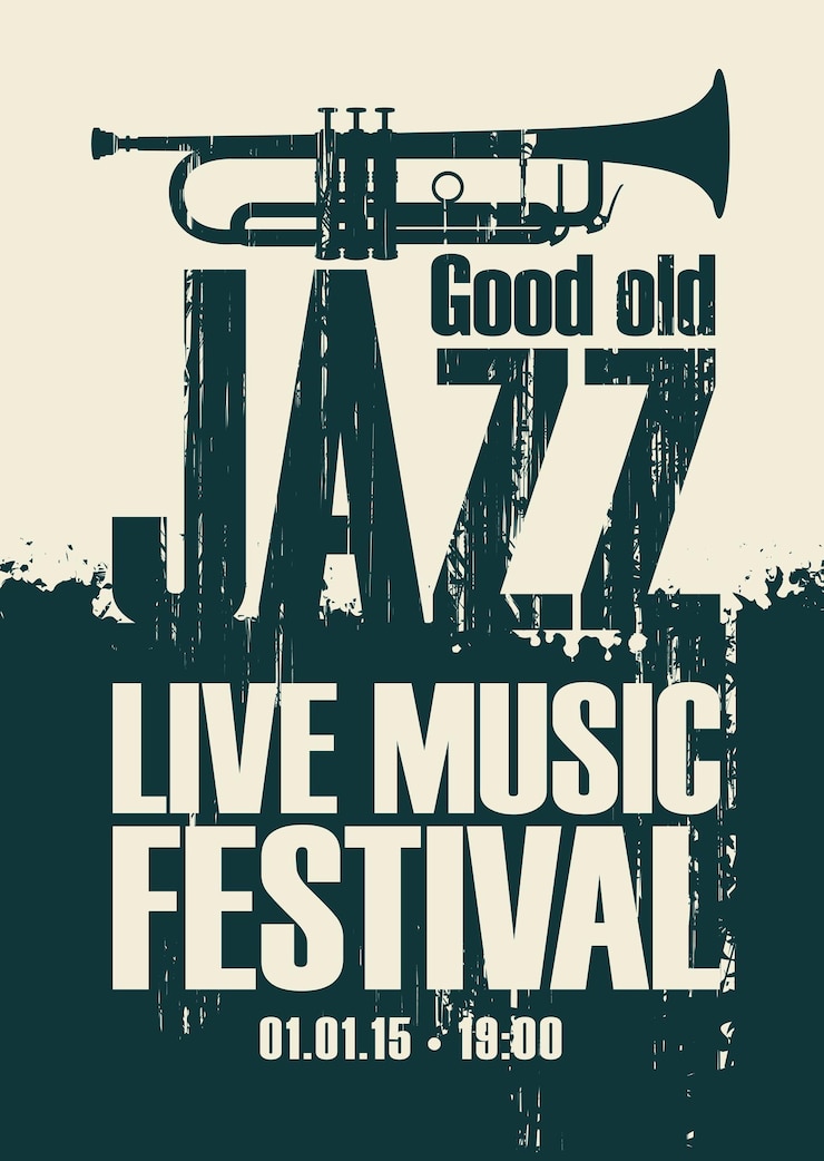 Vecteur affiche du festival de jazz