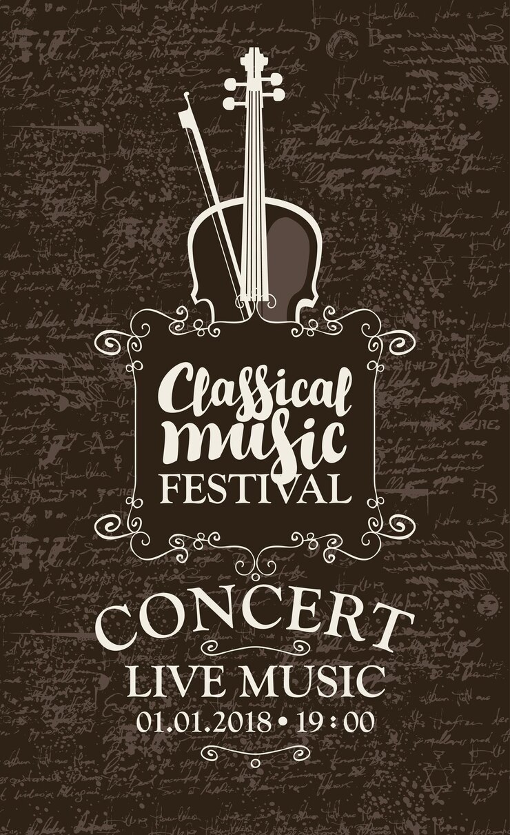 Vecteur affiche du festival de musique classique