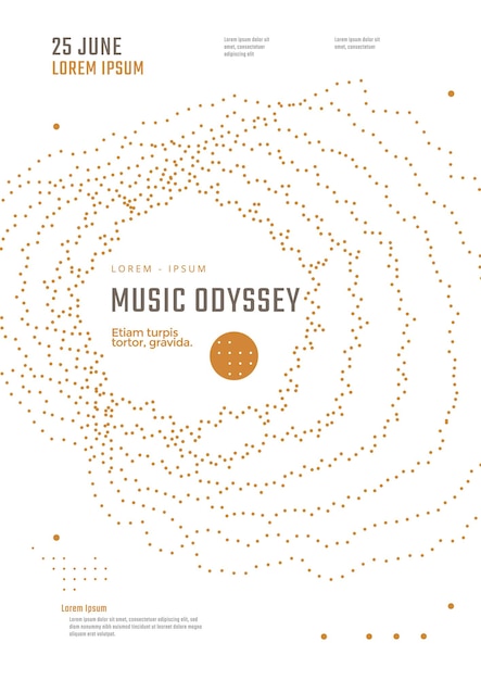 Affiche Du Festival De Musique Avec Des Points Ondulés Style Art En Ligne Dépliant De Concert De Son Classique Ou électronique