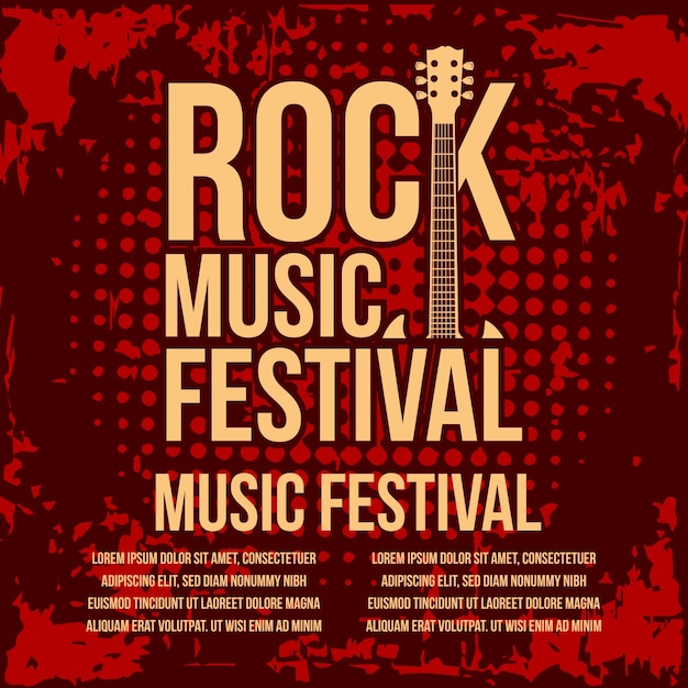 Vecteur affiche du festival de musique rock