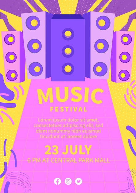 Vecteur affiche du festival de musique