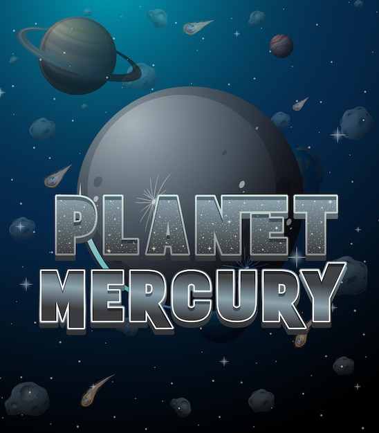 Affiche Du Logo Du Mot Planète Mercure