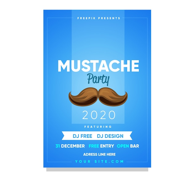 Affiche Du Parti Movember Moderne Avec Un Design Plat