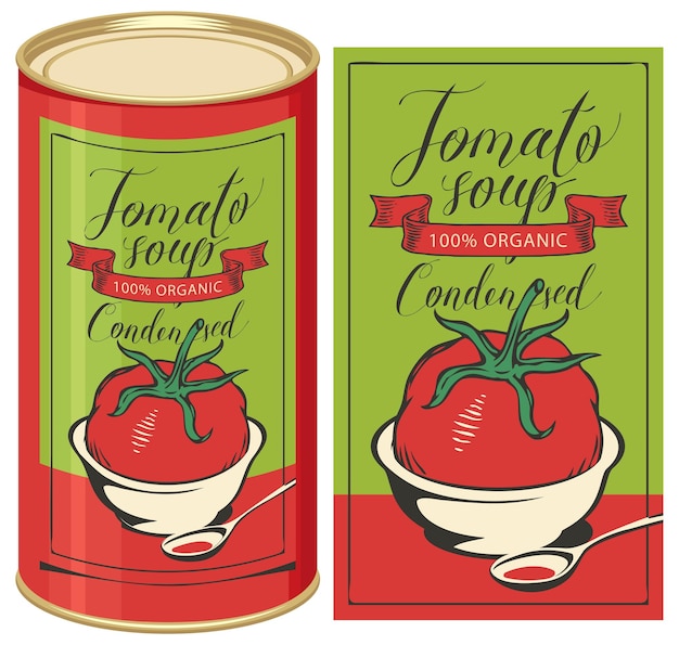 Affiche Avec étiquette Pour Boîte De Soupe Aux Tomates