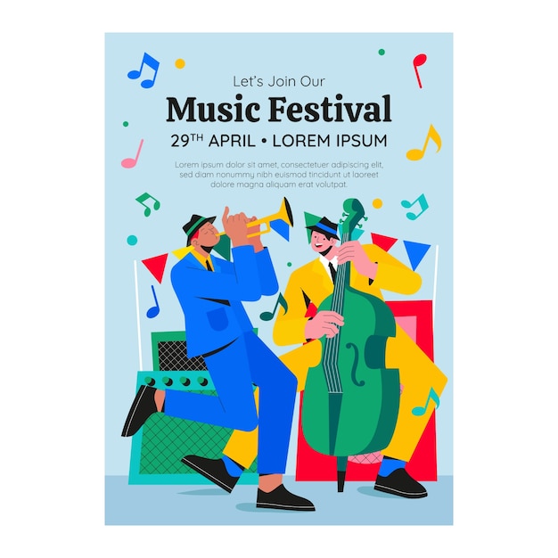 Affiche De Festival De Musique Dessinée à La Main