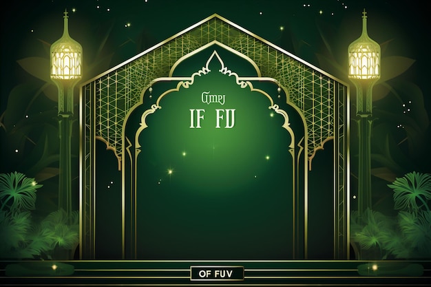 Affiche De La Fête De L'aïd-ul-fitr Saluant L'islam