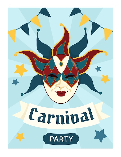 Vecteur affiche de fête de carnaval affiche et brochure brochure vacances et festivals carnaval et mascarade